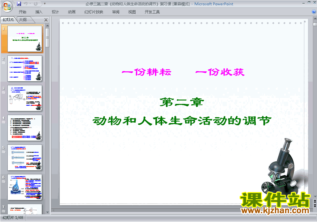 生物必修3第2章动物和人体生命活动的调节复习ppt课件下载