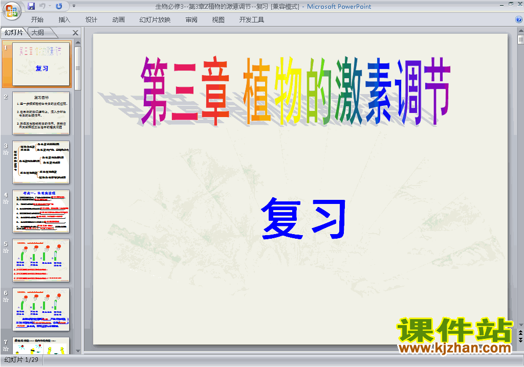 生物必修3原创第3章植物的激素调节复习ppt课件下载