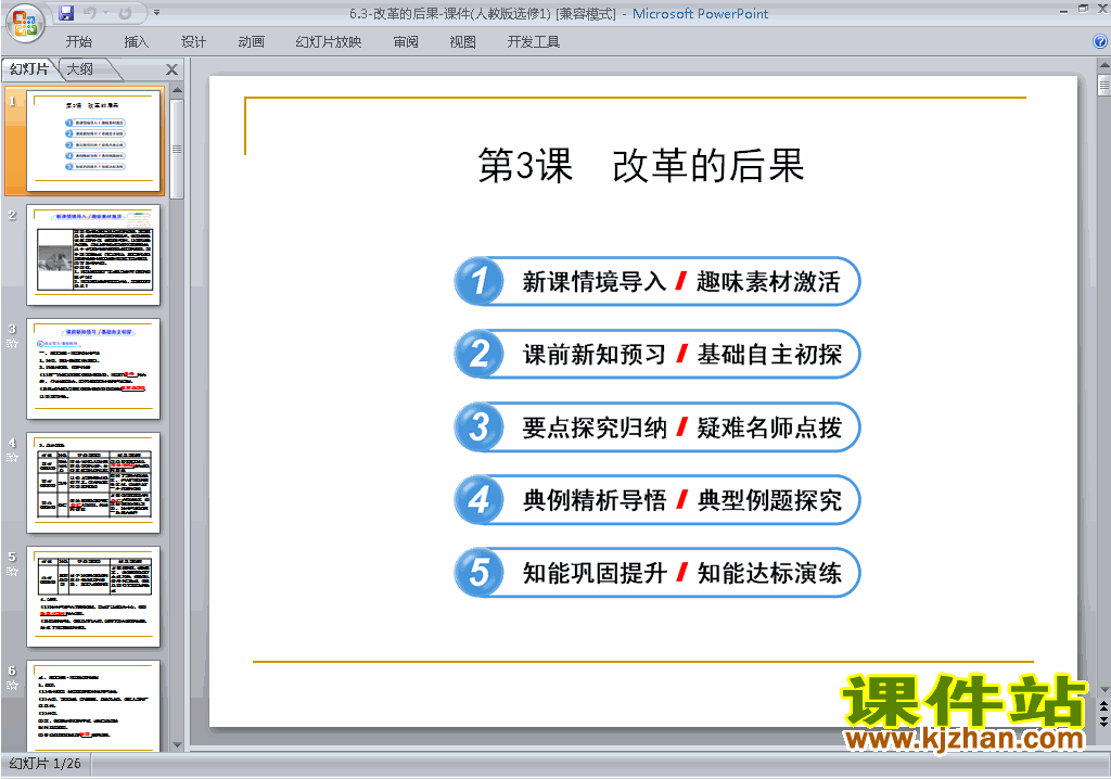 历史选修1优质课6.3改革的后果ppt课件下载