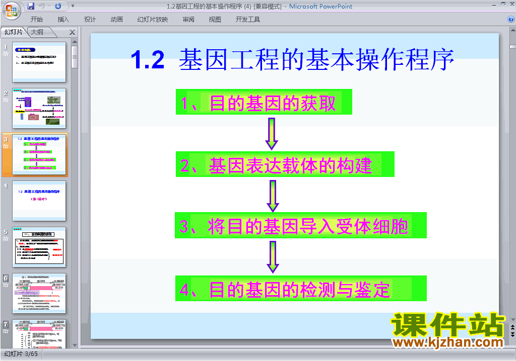 下载1.2基因工程的基本操作程序ppt课件(生物选修3)