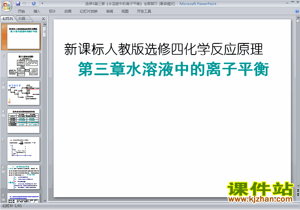 下载优质课第三章水溶液中的离子平衡归纳与整理ppt课件