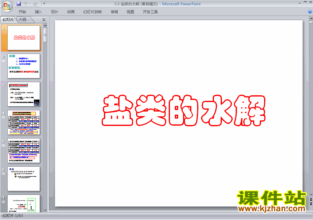 下载教学3.3盐类的水解ppt课件(高中人教版化学选修4)