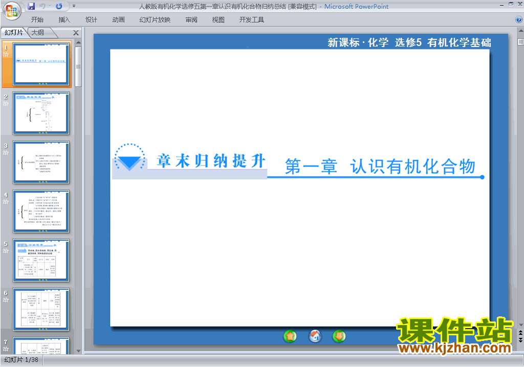 选修5化学第一章认识有机化合物归纳与整理ppt课件下载