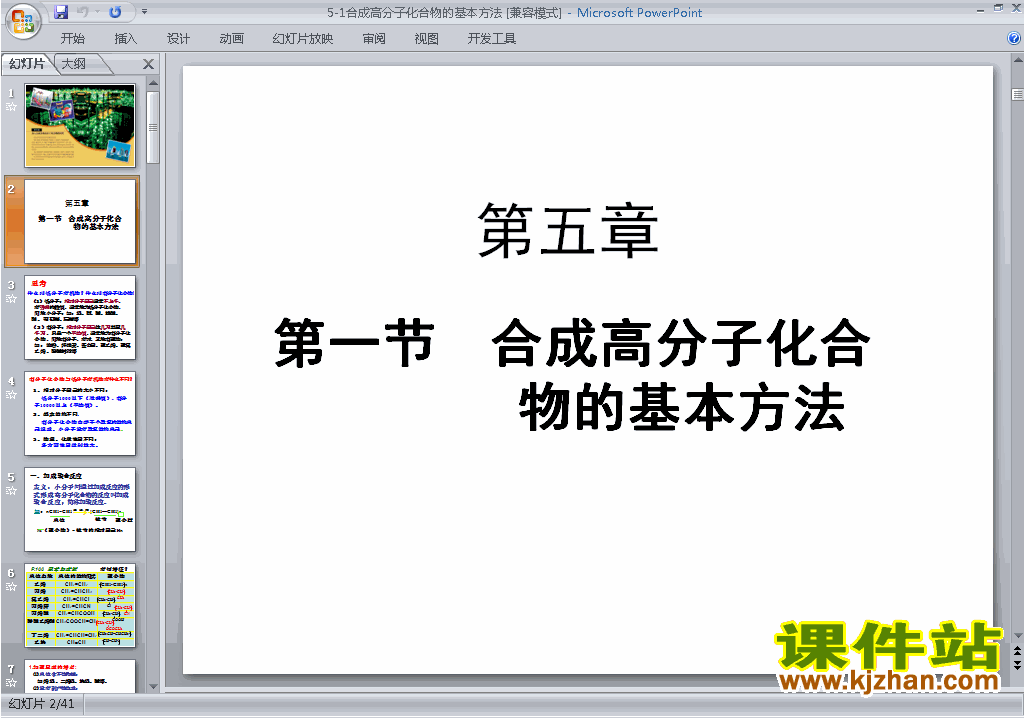 化学选修5原创合成高分子化合物的基本方法ppt课件下载