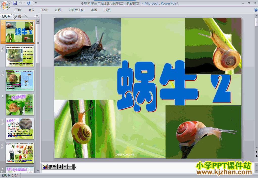 三年级科学上册2.3蜗牛（二）PPT课件下载(教科版)