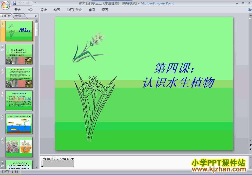 科学第一单元“植物”1.4水生植物ppt课件（三年级上册）