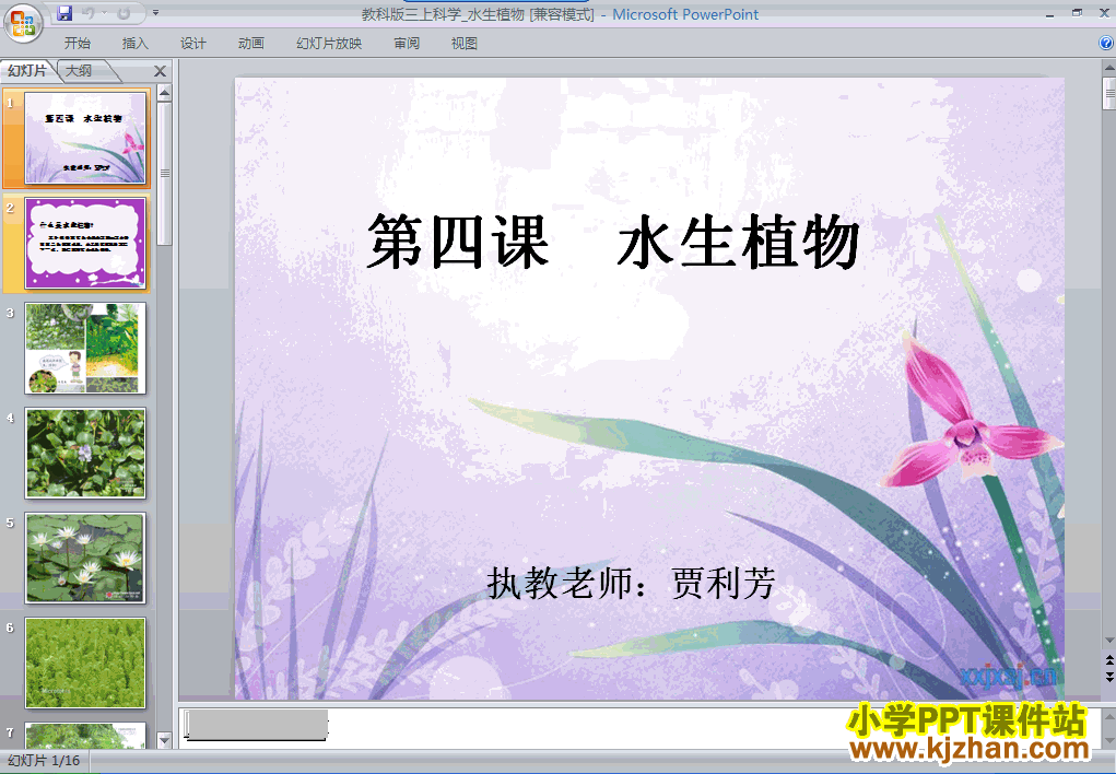 教科版1.4水生植物PPT教学课件(三年级科学上册)