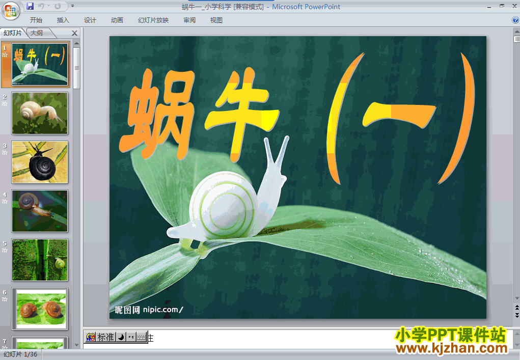 下载2.2蜗牛（一）ppt课件(三年级科学上册)