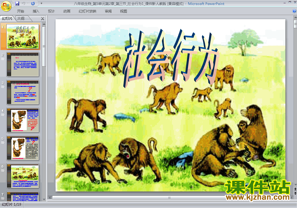 八上生物5.2.3社会行为优秀获奖PPT课件下载