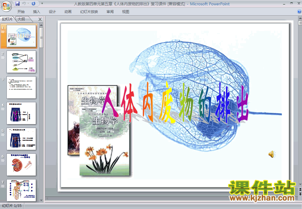 人教版生物4.5人体内废物的排出ppt课件（七年级下册）