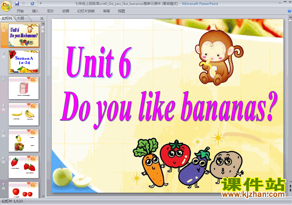 Ӣ﹫pptUnit6 Do you like bananasμ