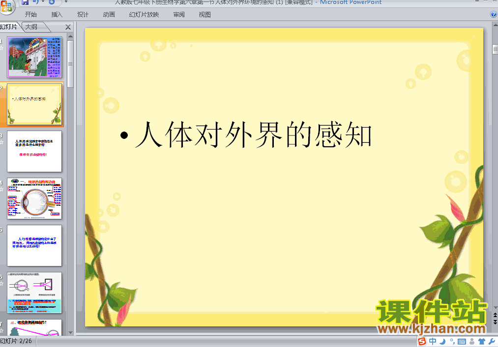 4.6.1人体对外界环境的感知PPT教学课件(七年级生物下册)