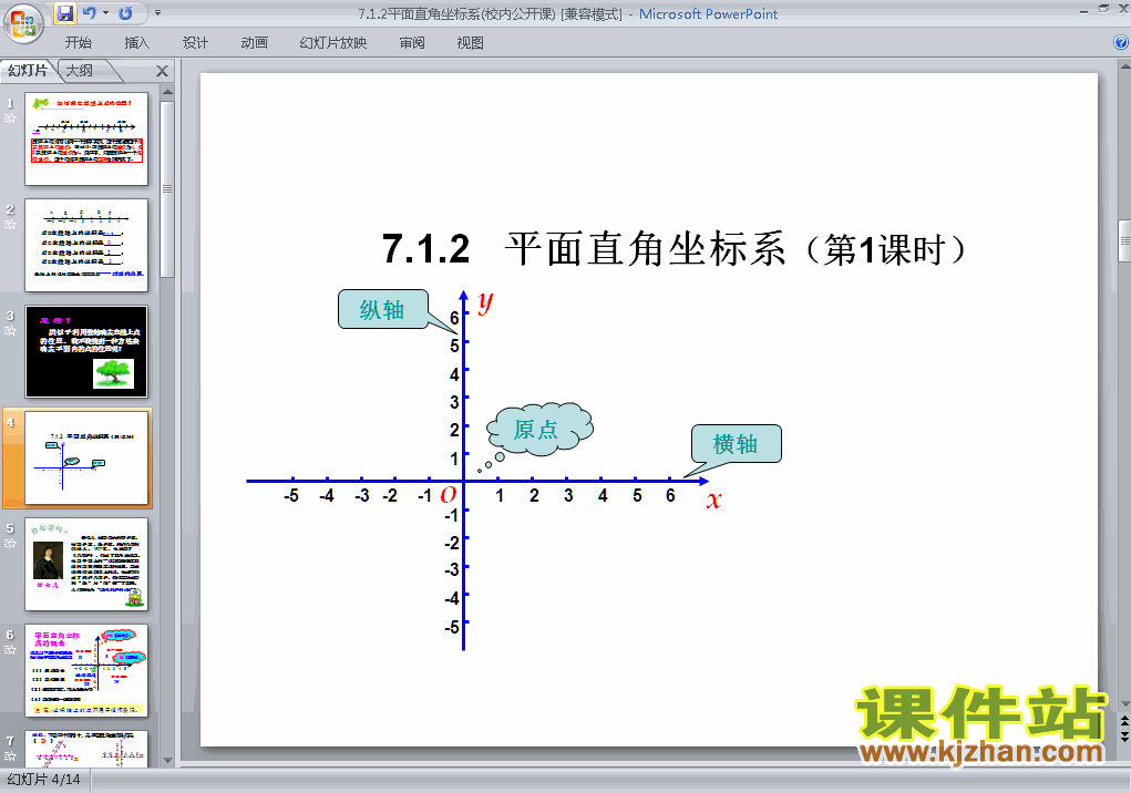 7.1平面直角坐标系PPT教学课件(七年级数学下册)