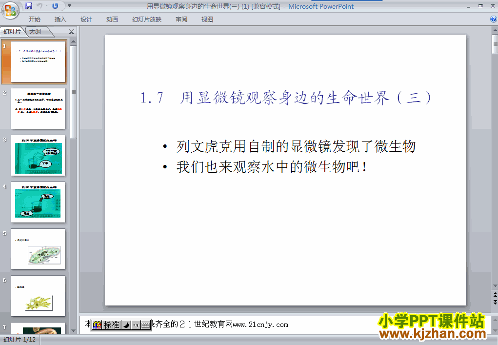 教科版用显微镜观察身边的生命世界(三)PPT教学课件(六年级科