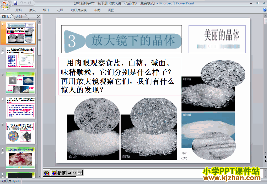 下载第一单元放大镜下的晶体ppt课件(六年级科学下册)