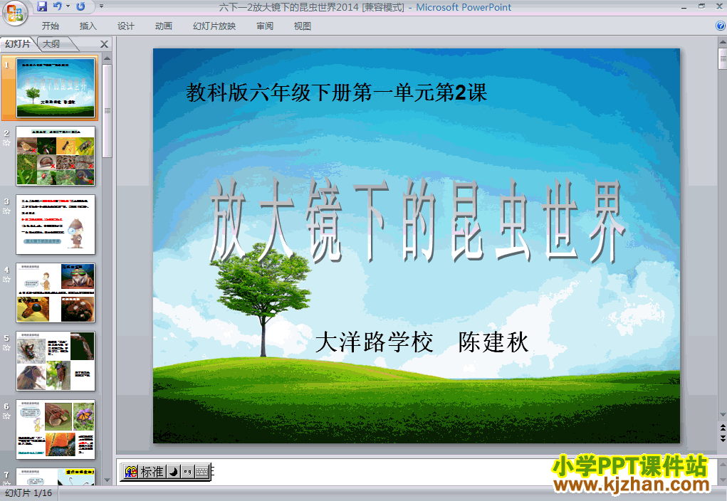 六年级科学下册放大镜下的昆虫世界PPT课件下载(教科版)