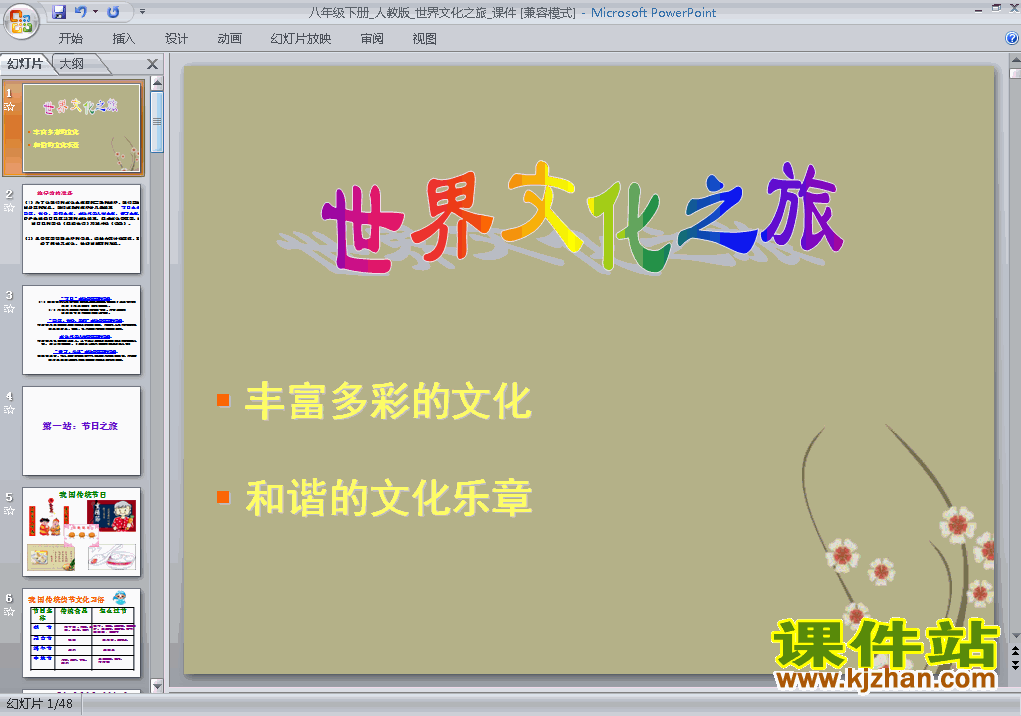 教学比赛获奖课件3.5.1世界文化之旅ppt（八上思想品德）