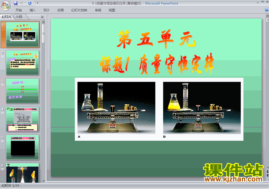 第五单元化学方程式:课题1质量守恒定律优秀获奖PPT课件下载