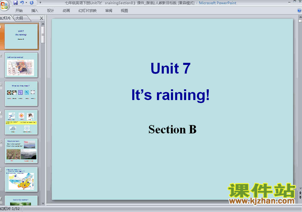下载初一下册英语pptunit7 It’s raining课件