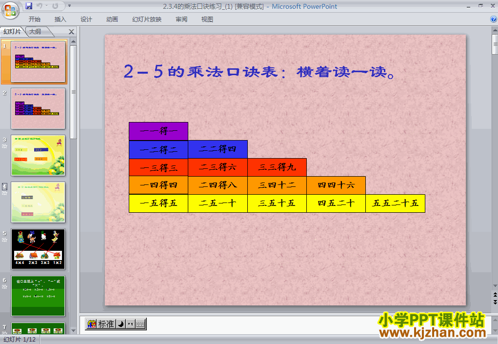 二年级数学上册2、3、4的乘法口诀ppt教学课件下载