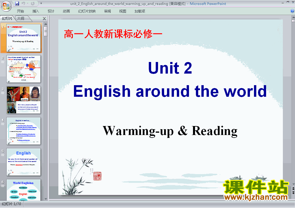 English around the world warming up and reading pptμ