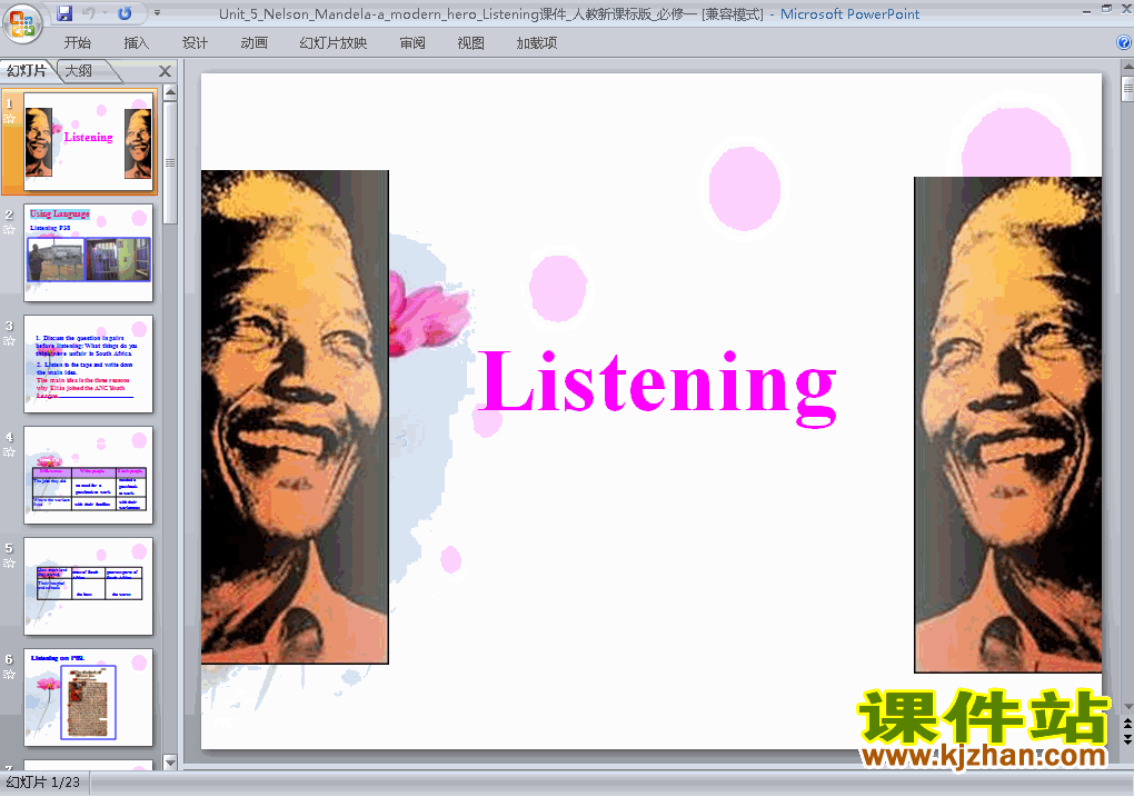 Nelson Mandela-a modern hero listeningμpptر1