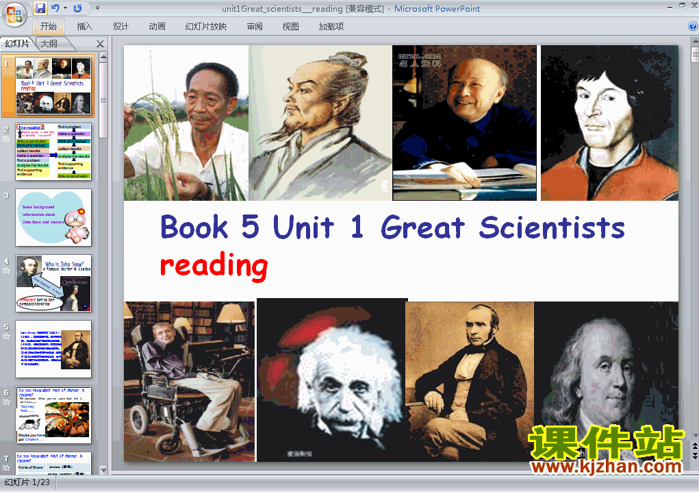 5 Unit1.Great scientists readingƷPPTμ