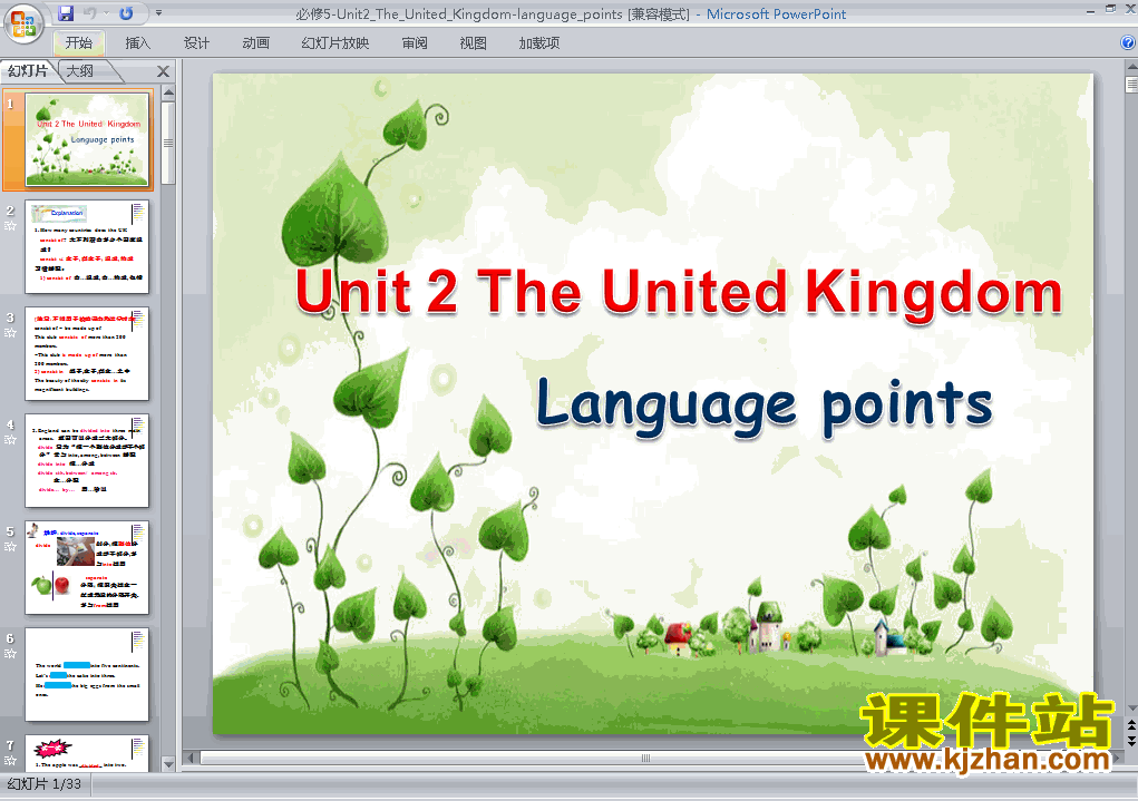 Unit2.The United Kingdom language pointsμppt
