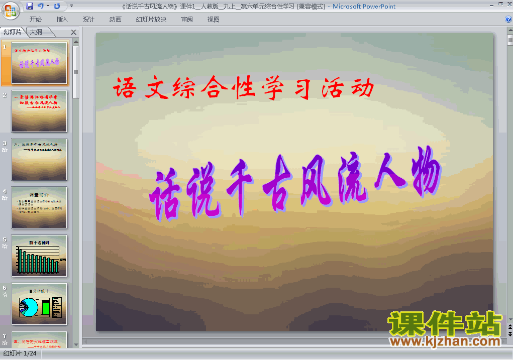 下载综合性学习话说千古风流人物教研课PPT教学课件