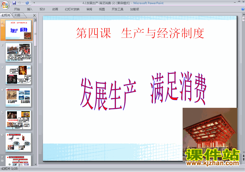 下载高中思想政治必修14.1发展生产满足消费ppt课件