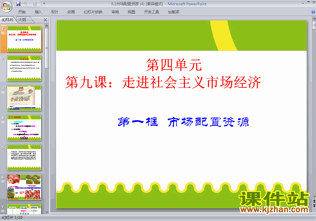 高中思想政治必修1精品9.1市场配置资源PPT课件下载