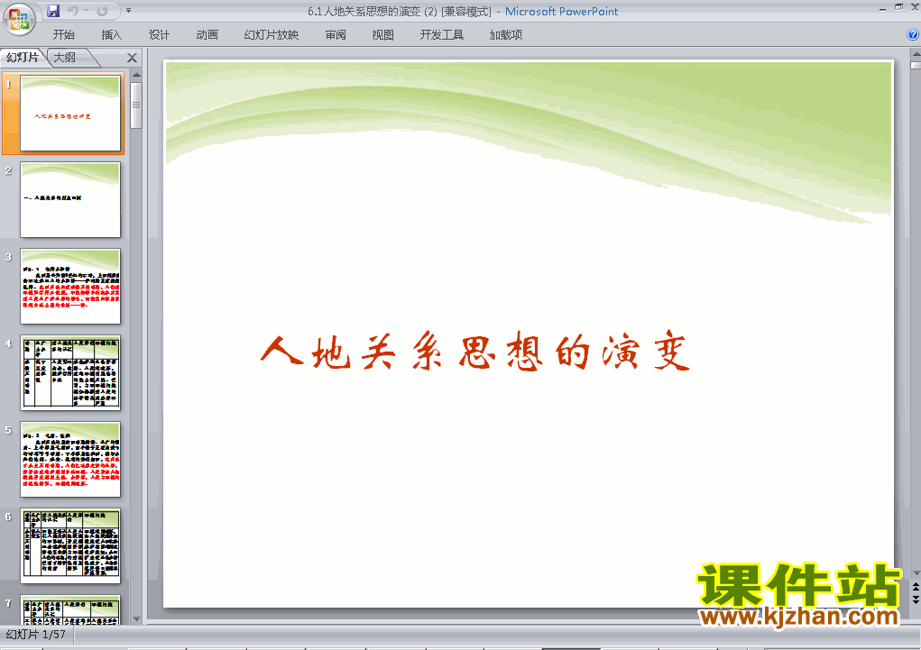 高中地理必修26.1人地关系思想的演变课件ppt下载