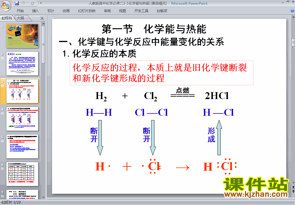 下载精品高中必修22.1化学能与热能ppt课件