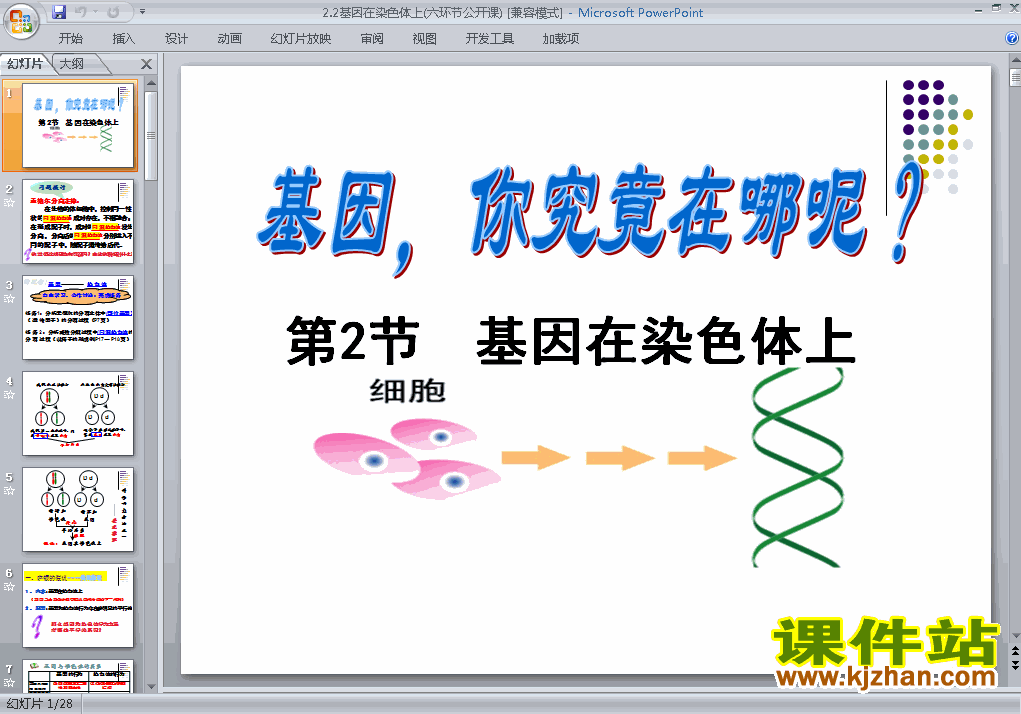 下载高中生物必修2教研课2.2基因在染色体上PPT课件