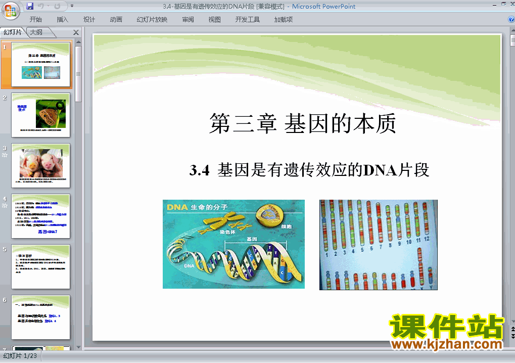 下载3.4基因是有遗传效应的DNA片段课件PPT