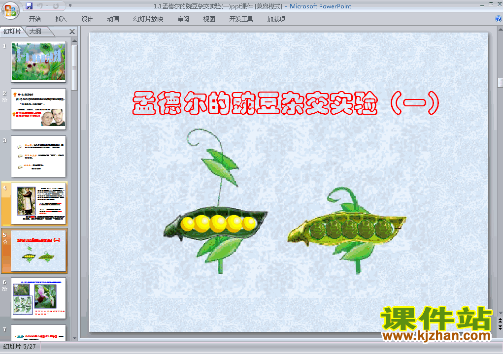 必修2生物1.1孟德尔的豌豆杂交实验(一)ppt课件下载