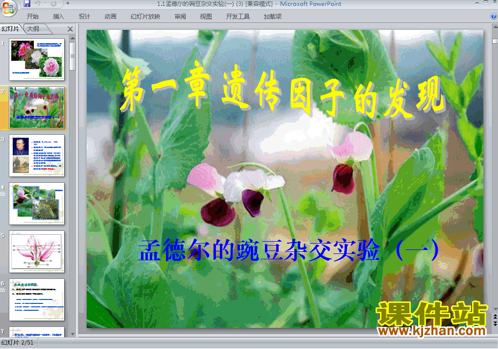 下载生物必修21.1孟德尔的豌豆杂交实验(一)课件PPT