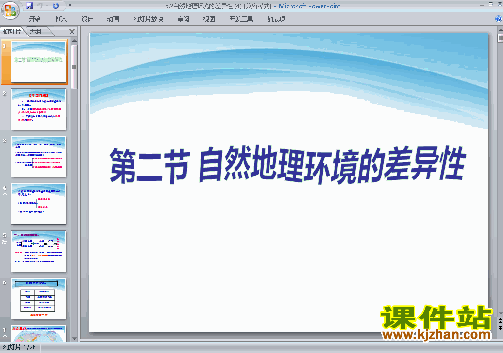 下载必修1地理5.2自然地理环境的差异性ppt课件