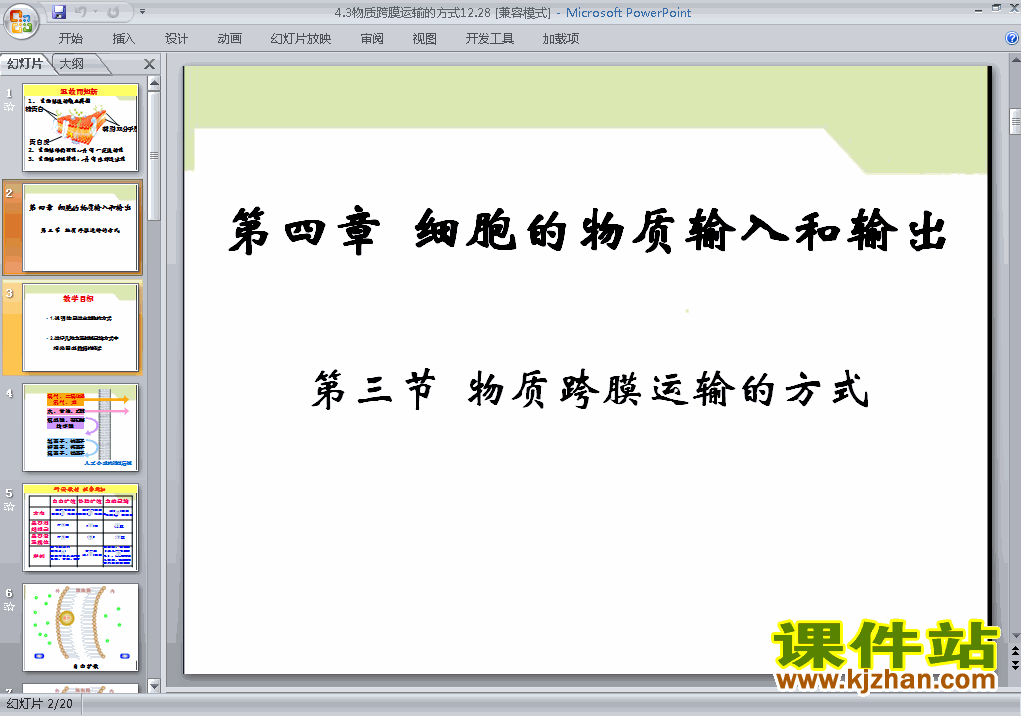 下载精品高中必修14.3物质跨膜运输的方式ppt课件