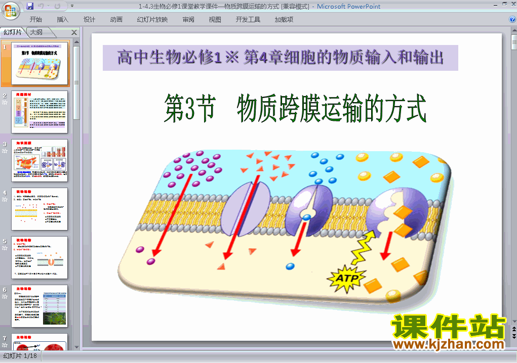 物质跨膜运输的方式ppt课件下载