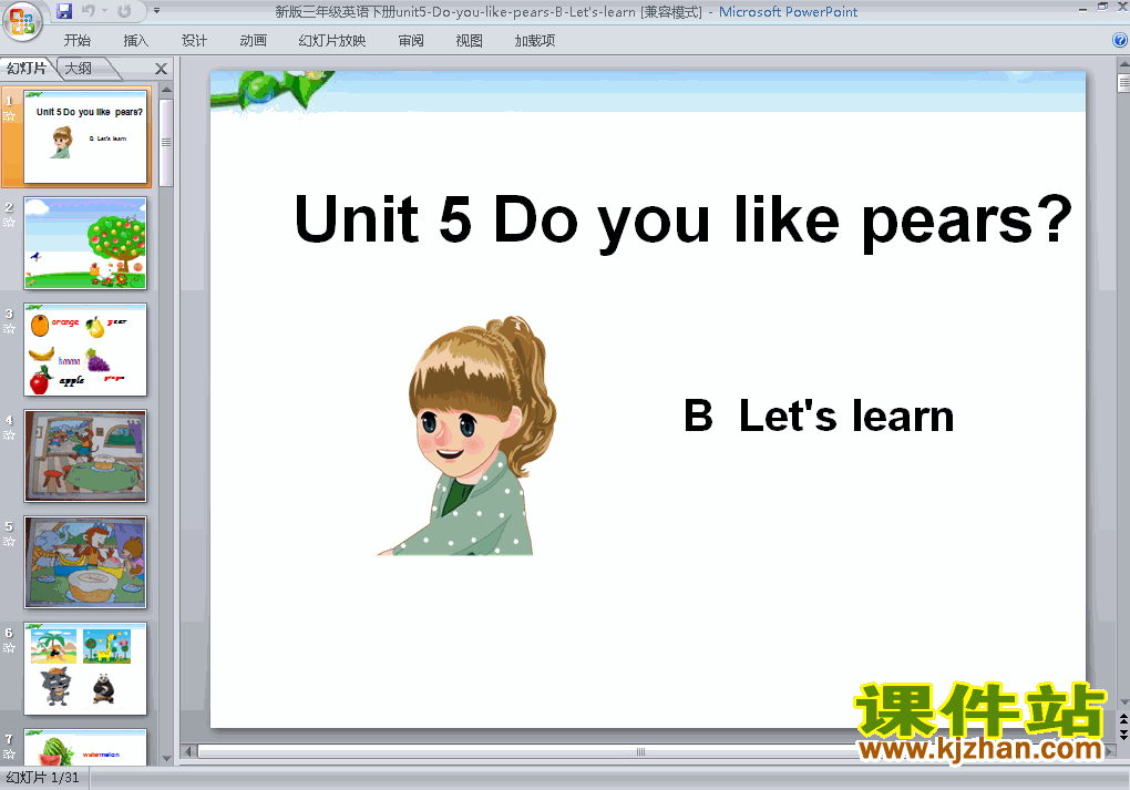 Unit5 Do you like pears? B let