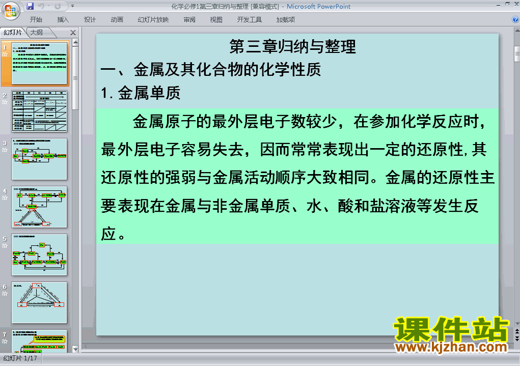 必修1第三章＂金属及其化合物＂归纳与整理ppt课件下载