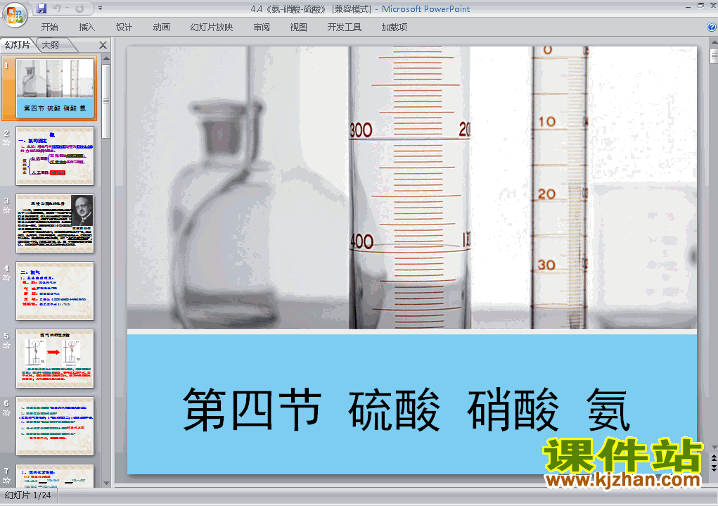 下载高中化学必修1原创4.4氨、硝酸、硫酸课件ppt
