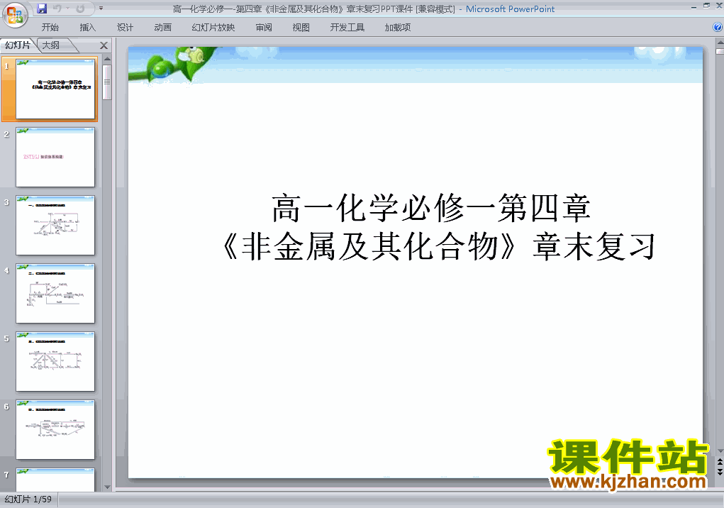 ＂非金属及其化合物＂归纳与整理PPT课件下载