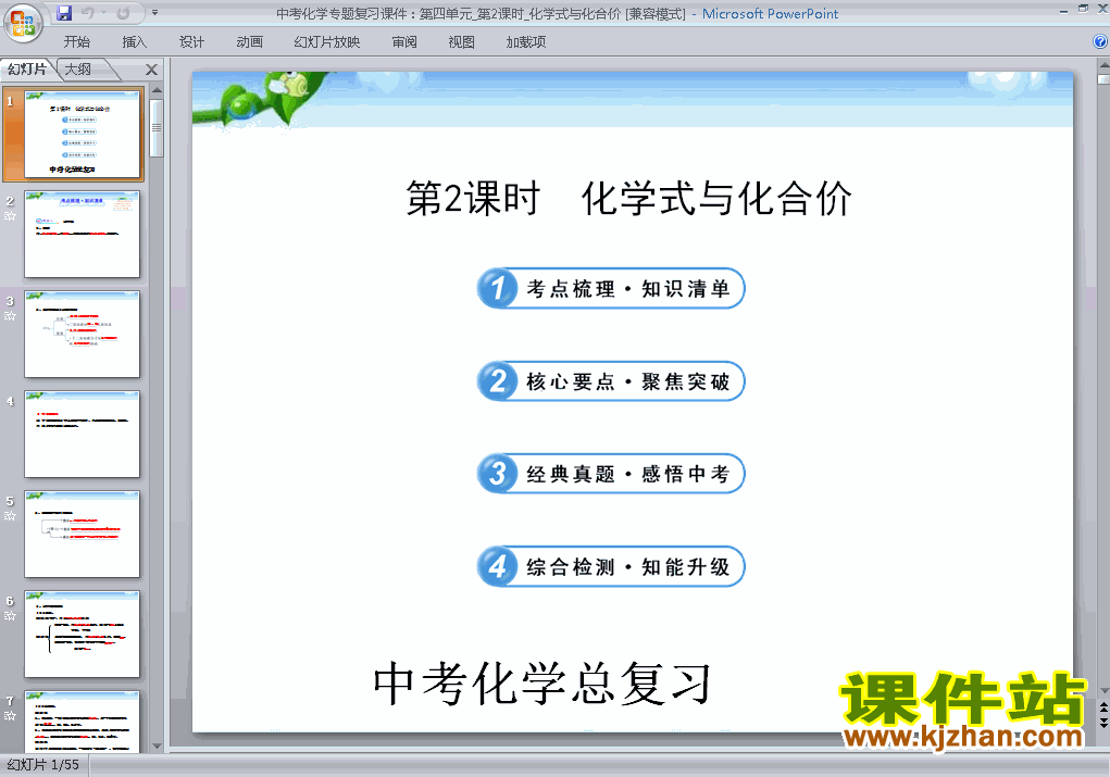 下载化学中考化学式与化合价专题总复习ppt课件