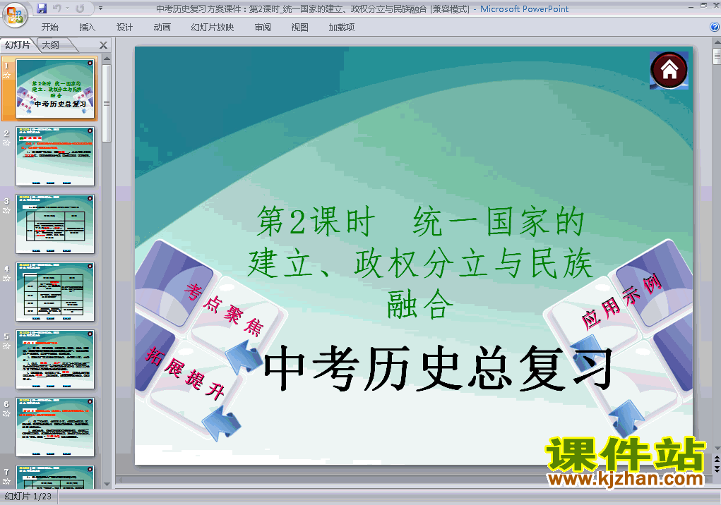 下载历史中考统一国家的建立、政权分立与名族融合ppt课件
