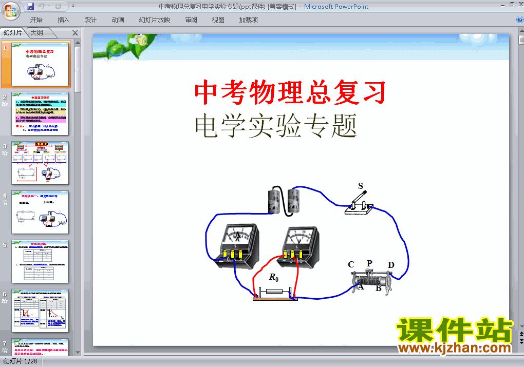 下载中考物理电学实验专题总复习ppt课件
