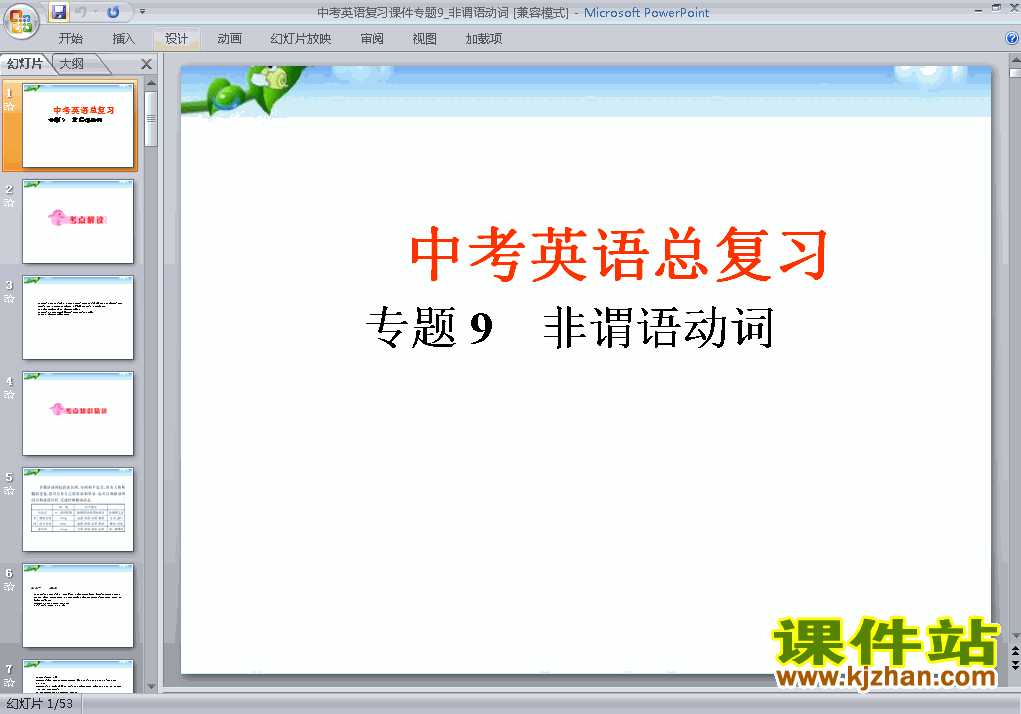 下载英语中考非谓语动词专题总复习ppt课件