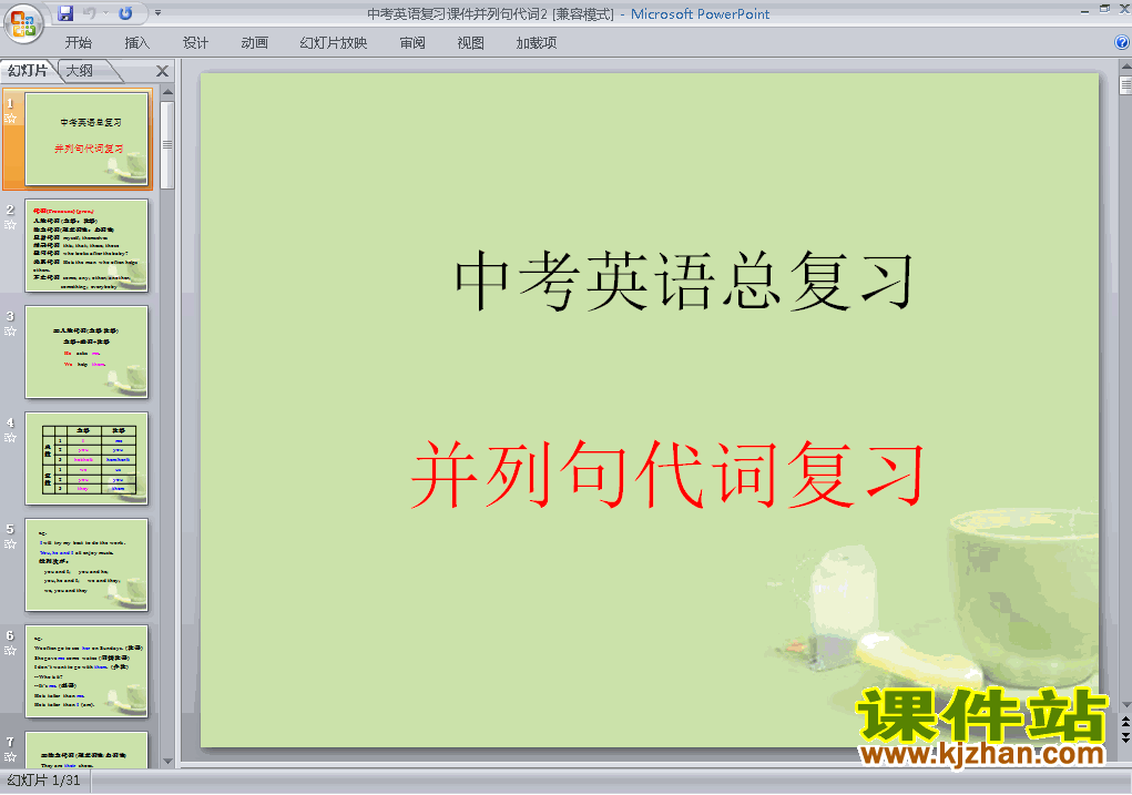 下载英语中考并列句代词专题总复习ppt课件