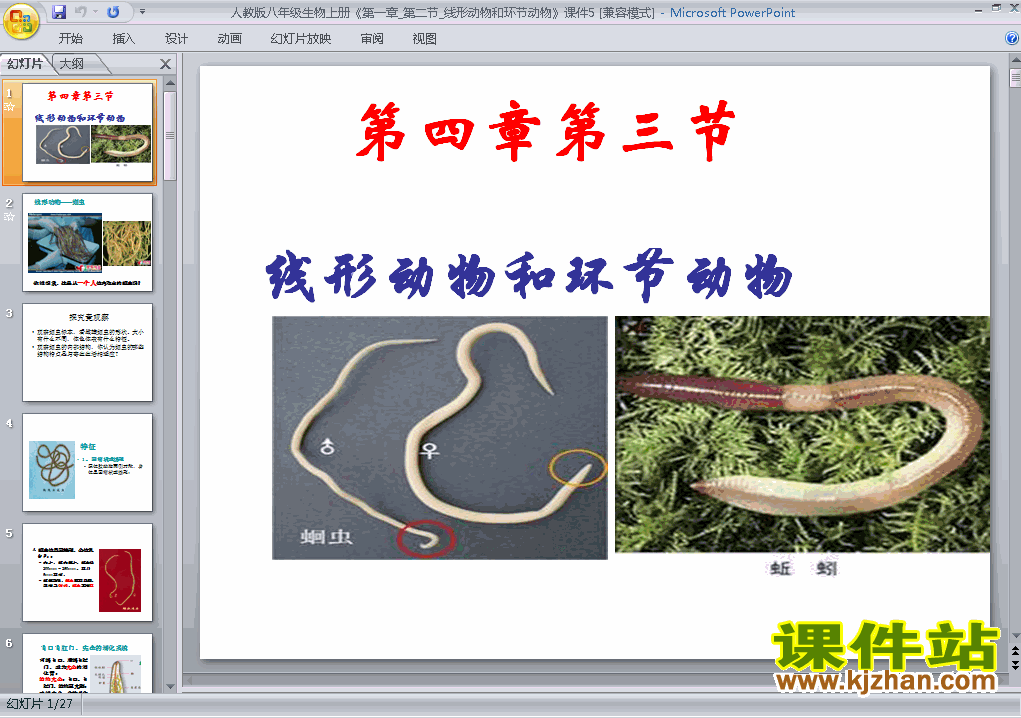 5.1.2线形动物和环节动物PPT教学自制课件(八年级生物上册)